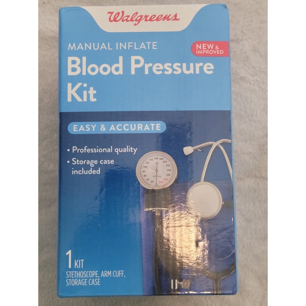 Walgreens Manual Blood Pressure Kit Sealed Arm Cuff & Stethoscope Monitor